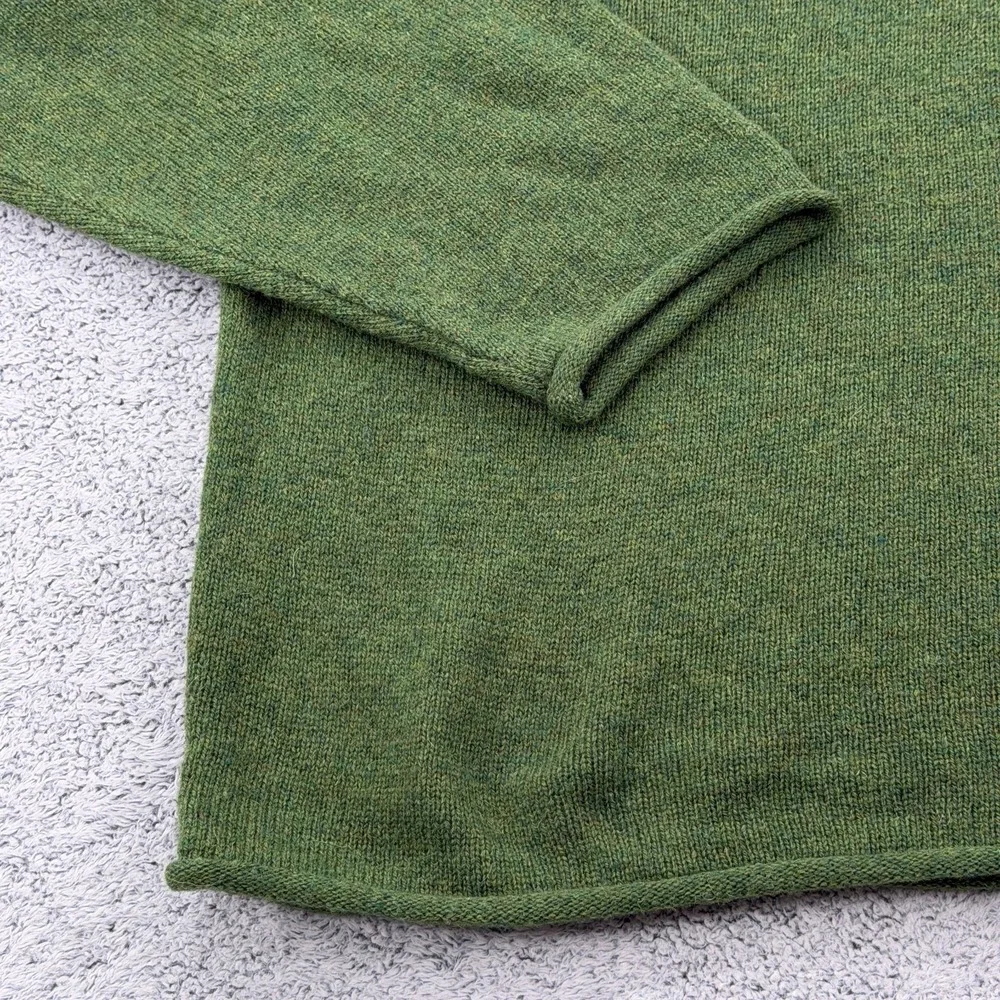 Orvis Roll Neck Sweater Mens XL Green Lambswool Sleeve Knit Preppy Pullover VTG